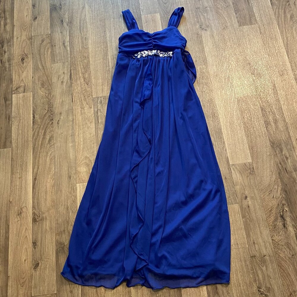 Amy Wear Blue Formal Jeweled Dress Size 8